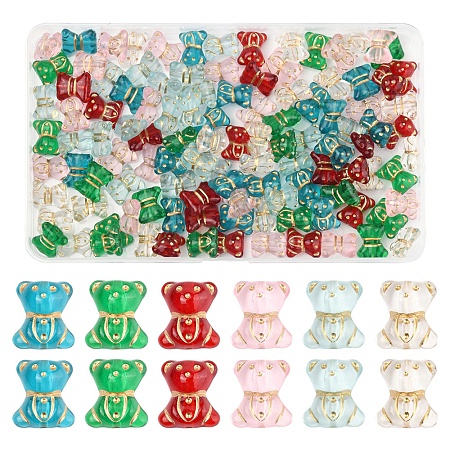 110Pcs 6 Colors Transparent Acrylic Beads MACR-FS0002-06-1