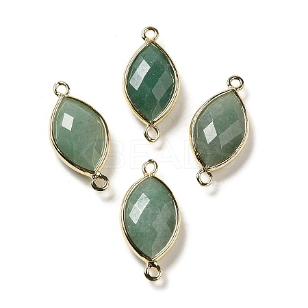 Natural Green Aventurine Faceted Connector Charms G-K347-03G-17-1