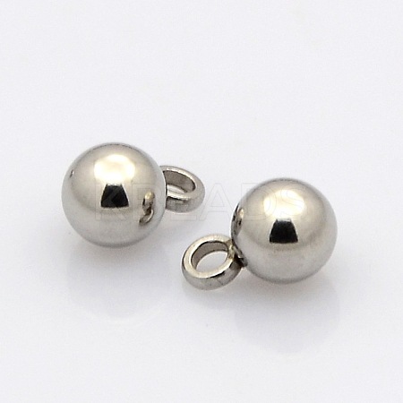 Tarnish Resistant Round 304 Stainless Steel Charms STAS-N025-02-5mm-1