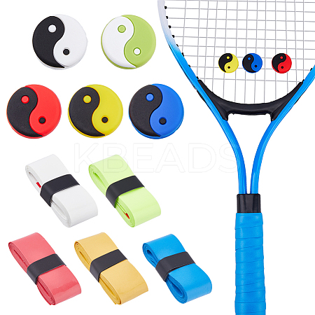 Yin Yang Silicone Tennis Racquet Dampener AJEW-FH0004-56-1