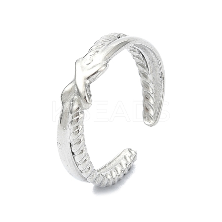 304 Stainless Steel Cuff Rings for Women RJEW-M019-53P-1