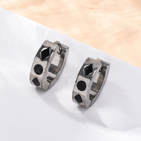 304 Stainless Steel with Enamel Earrings EJEW-M001-20B-P-1