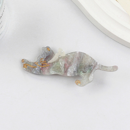 Cute Glitter Cat Cellulose Acetate Alligator Hair Clips PW-WG85398-05-1