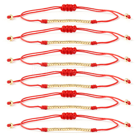 6Pcs Plastic Beads Braided Bead Bracelets CF6831-3-1