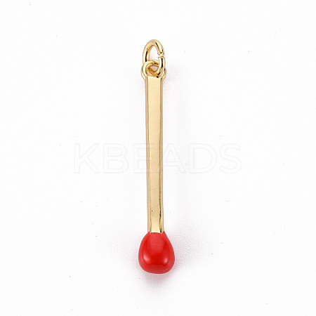 Brass Enamel Pendants X-KK-S362-032C-NR-1