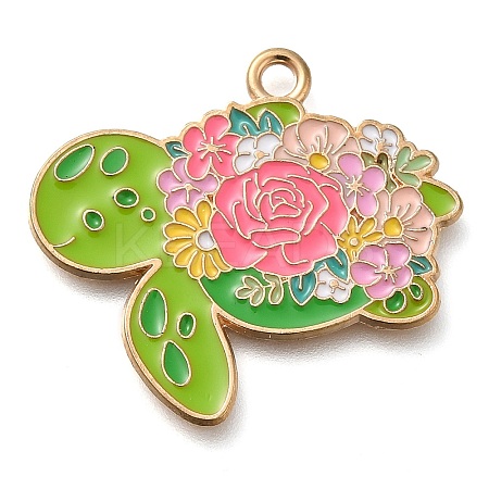 Animal Flower Alloy Enamel Pendants ENAM-Q508-01B-1