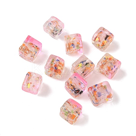 Baking Paint Handmade Gold Sand Lampwork Beads LAMP-P072-01A-07-1