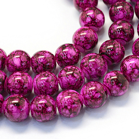 Baking Paint Glass Round Bead Strands DGLA-Q019-8mm-72-1