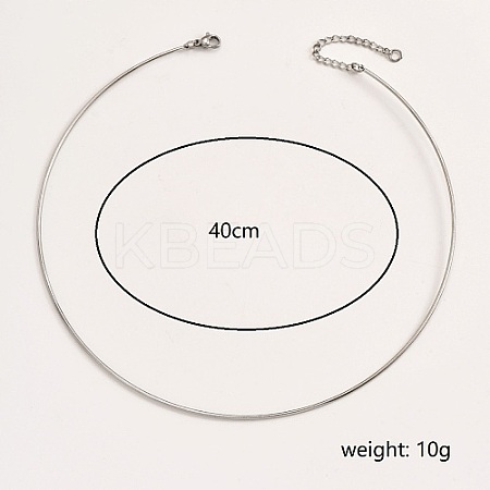 Non-Tarnish 201 Stainless Steel Simple Thin Collar Necklace QV1917-2-1