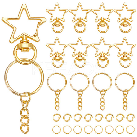 Star DIY Keychain Findings Kits DIY-SP0006-97G-1