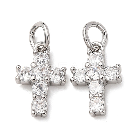 Brass Micro Pave Cubic Zirconia Pendants KK-A279-08P-1