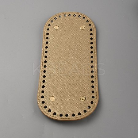 Oval PU Leather Knitting Crochet Bags Nail Bottom Shaper Pad PURS-WH0001-62A-1