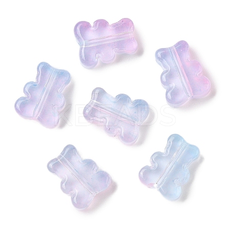 Transparent Spray Paint Glass Beads GLAA-Z011-08E-1