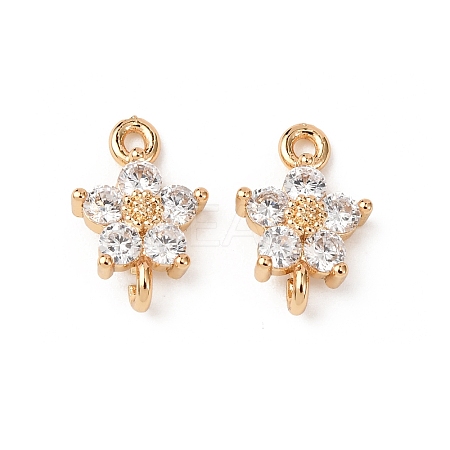 Brass Pave Cubic Zirconia Connector Charms ZIRC-L105-01G-01-1