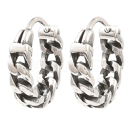 316 Surgical Stainless Steel Hoop Earrings EJEW-D096-05B-AS-1