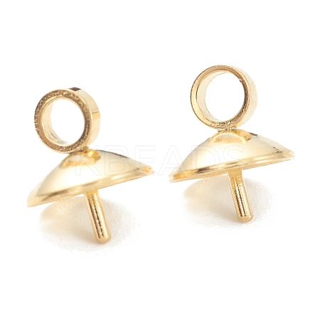 304 Stainless Steel Cup Pear Cup Peg Bails Pin Pendants STAS-G248-03-1