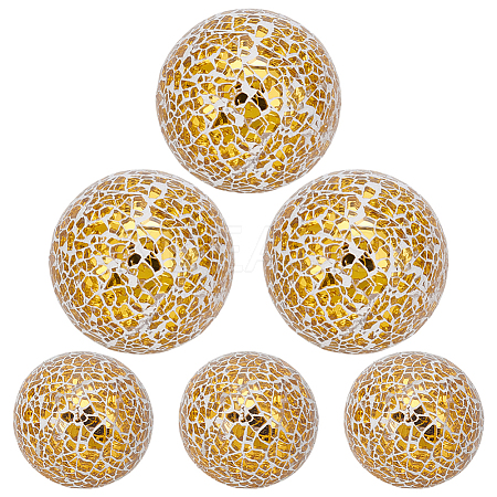 6Pcs 2 Styles Glass Mosaic Foam Ball Christmas Decorations AJEW-UN0002-83A-1