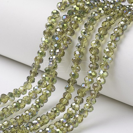 Electroplate Transparent Glass Beads Strands EGLA-A034-T3mm-S17-1