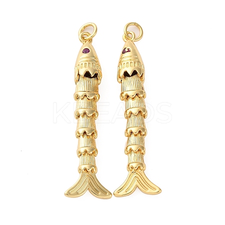Rack Plating Brass Micro Pave Cubic Zirconia Pendants KK-M309-38G-G-1