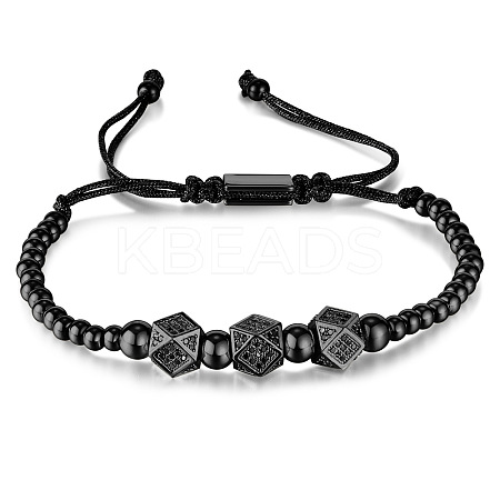 Stainless Steel Round Ball Braided Beaded Bracelets DD1308-3-1