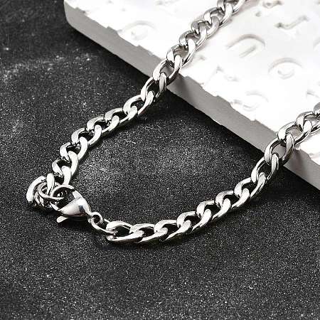 Non-Tarnish 304 Stainless Steel Curb Chain/Twisted Chain Necklace Making X-STAS-A028-N122P-1