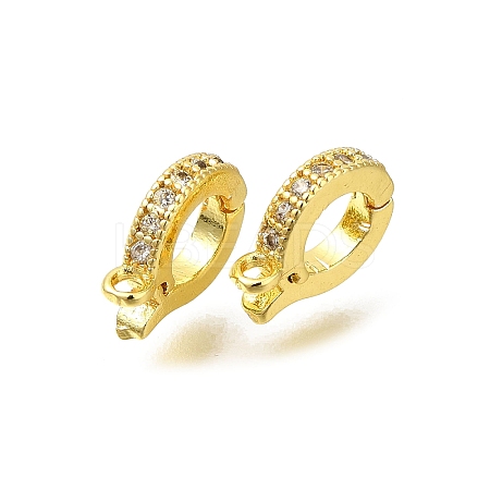 Rack Plating Brass Micro Pave Clear Cubic Zirconia Enhancer Shortener Bails KK-F883-12G-1