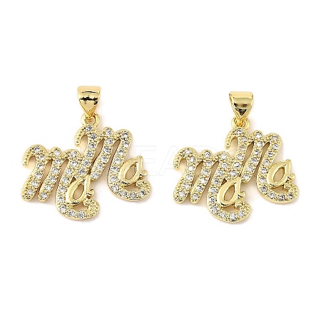 Mother's Day Brass Micro Pave Cubic Zirconia Pendants KK-M324-02H-G-1