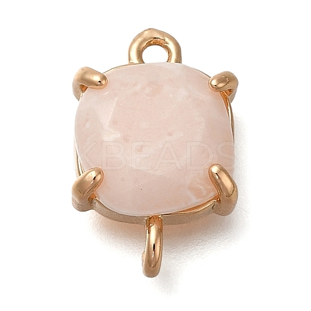 Brass Glass Imitation Gemstone Connector Charms KK-Z076-01G-05-1