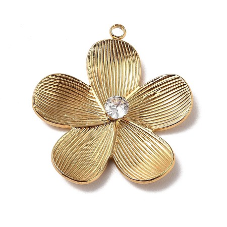 304 Stainless Steel Rhinestone Pendants STAS-P395-11A-G-1