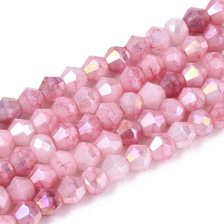 Ombre Effect Dyed Glass Beads Strands X-GLAA-T025-4mm-09B-1