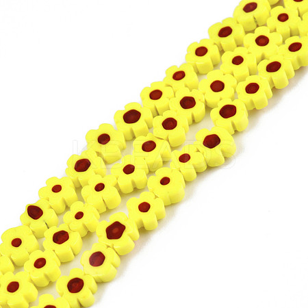 Handmade Millefiori Glass Bead Strands LAMP-N029-017A-07-1
