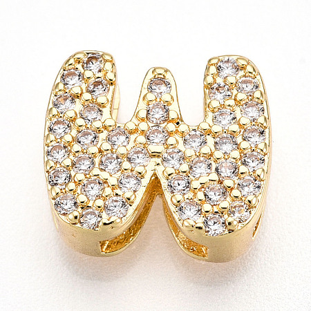 Brass Micro Pave Cubic Zirconia Charms KK-N254-217G-W-1