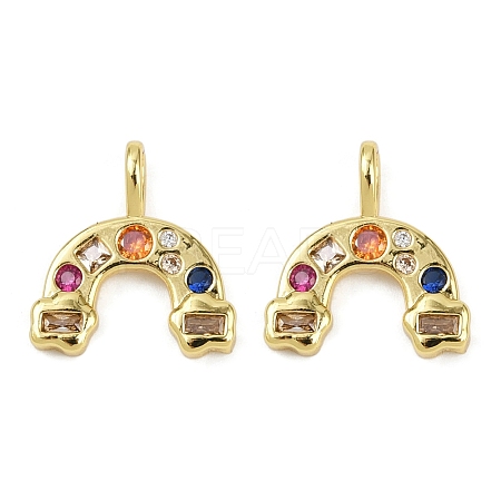 Brass Micro Pave Cubic Zirconia Pendants KK-L231-04G-02-1