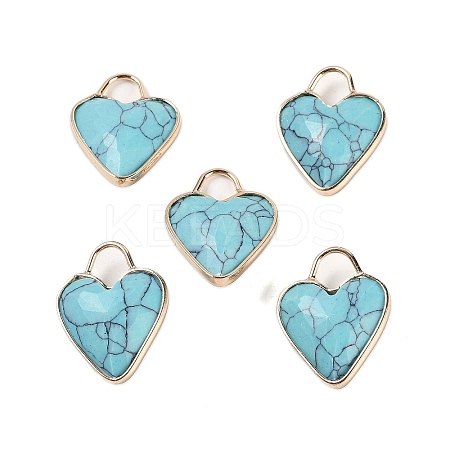 Synthetic Turquoise Faceted Pendans KK-L218-005G-02-1
