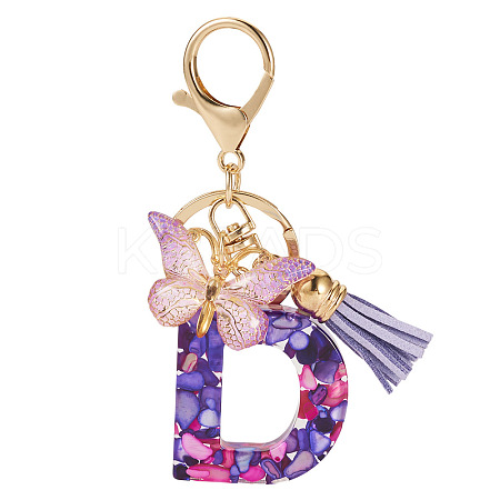 Resin Butterfly Pendant Keychains KEYC-TAC0034-03D-1