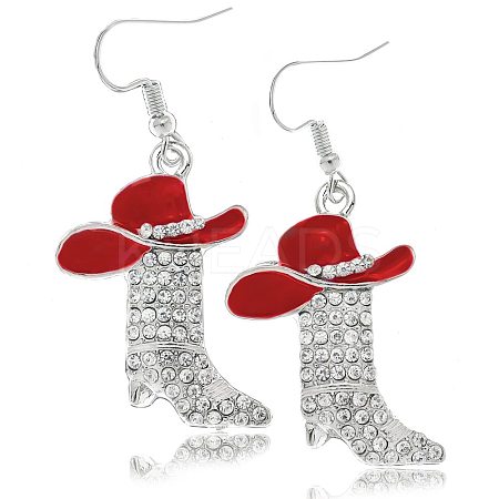 Alloy Rhinestone Dangle Earrings FS-WG4606E-12-1