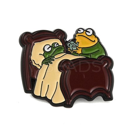 Cartoon Frog Zinc Alloy Brooches JEWB-O014-03D-1