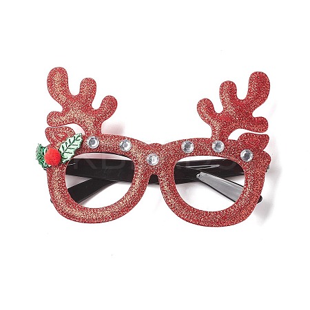 Christmas Plastic & Non-woven Fabric Glitter Glasses Frames AJEW-E053-01E-1