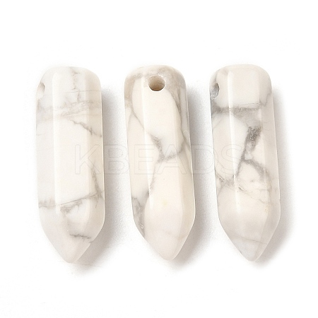 Natural Howlite Pointed Pendants G-C158-05N-1
