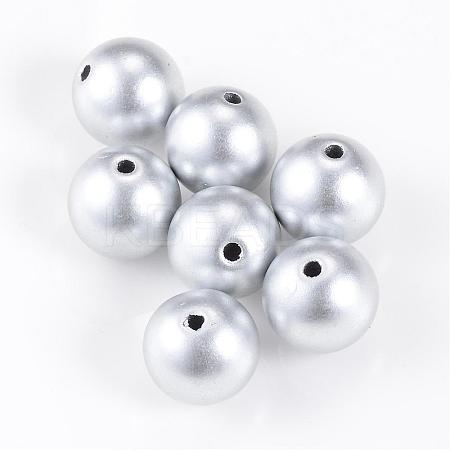 Matte Style Spray Painted Acrylic Beads ACRP-S669-8mm-01-1