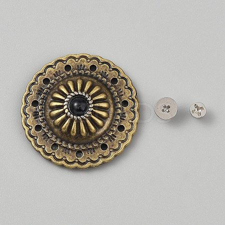 Flat Round Alloy Snap Buttons FIND-TAC0036-010C-1