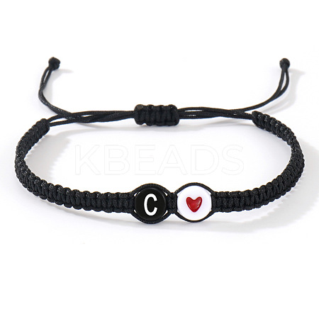 304 Stainless Steel Alphabet Beads Braided Bead Bracelets RY3090-29-1