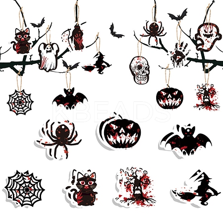 12 Styles Halloween Theme Paper Tags LS-DIY-K60-002-1