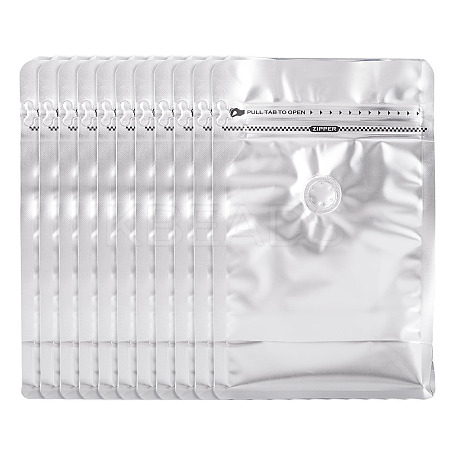 10Pcs BOPP and Aluminized PET and PE Resealable Coffee Zipper Bags with Valve ABAG-TA0001-93E-1
