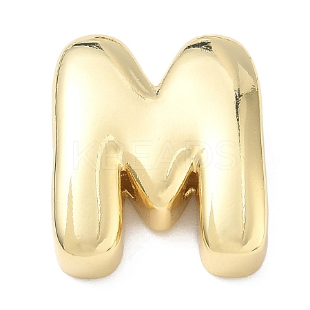 Brass Initial Beads KK-B167-27G-01M-1