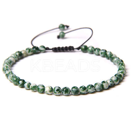 Adjustable Women's Dalmatian Jasper Beaded Bracelet CN3407-21-1
