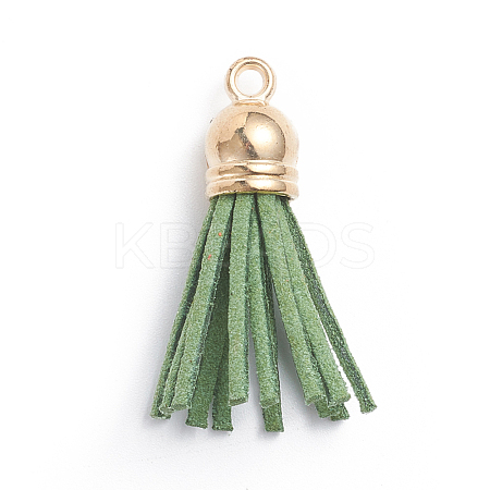 Faux Suede Cord Tassels Pendant Decorations HJEW-WH0006-18A-1