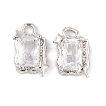 Brass Micro Pave Clear Cubic Zirconia Pendants LS-KK-L212-02P-1