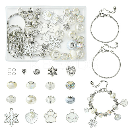 DIY Brass & Alloy European Style Bracelets Making Kits DIY-FS0007-22-1