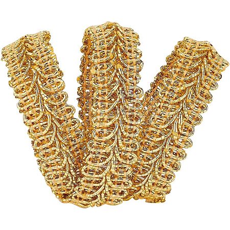 Metallic Centipede Braid Lace Trimming OCOR-WH0058-02G-1